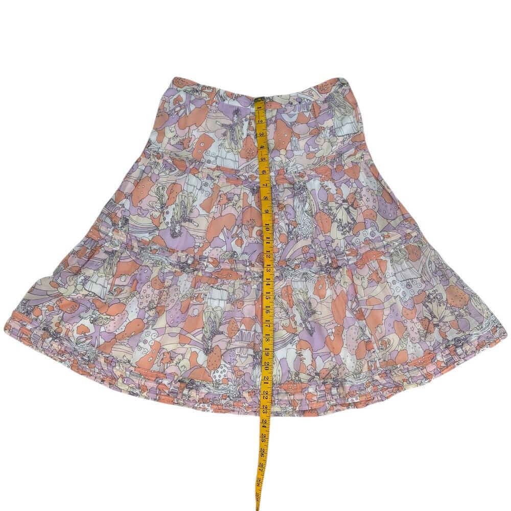 Marc Jacob’s Skirt Size 4 Ruffled Flare Whimsical Pastel Print Twirl - Picture 6 of 8